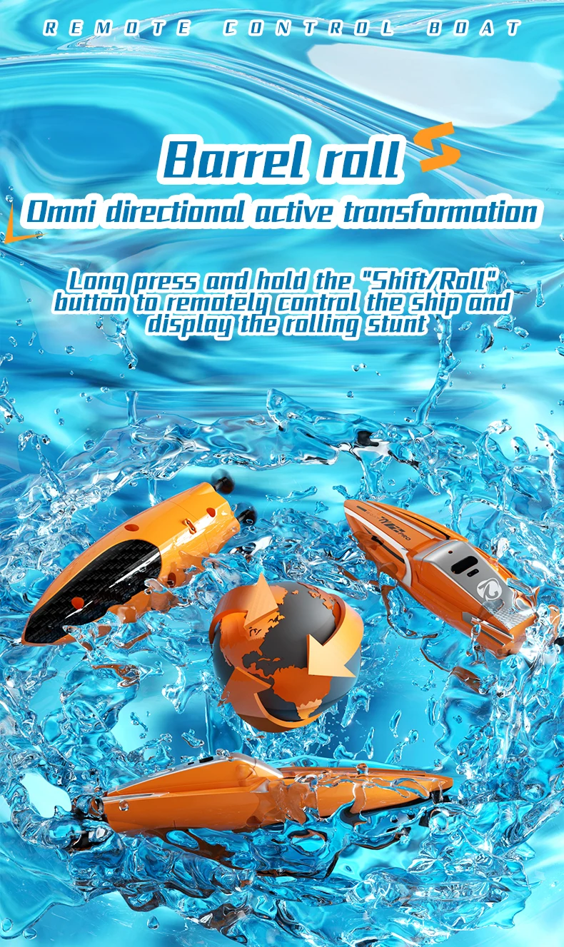 Children'S Mini Portable Electric Rc Boat 2.4Ghz High Speed Ship Water Outdoor Toy With Lighting Kids Adults Gifts Toys for Boys