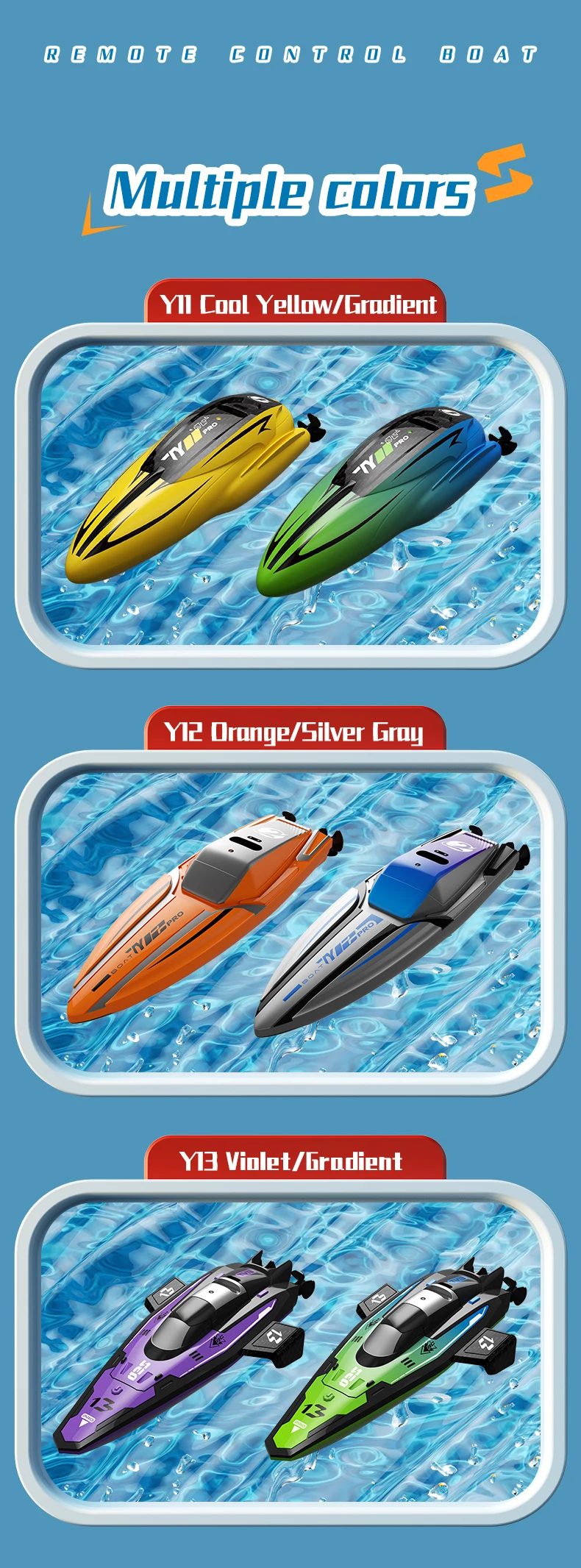 Children'S Mini Portable Electric Rc Boat 2.4Ghz High Speed Ship Water Outdoor Toy With Lighting Kids Adults Gifts Toys for Boys