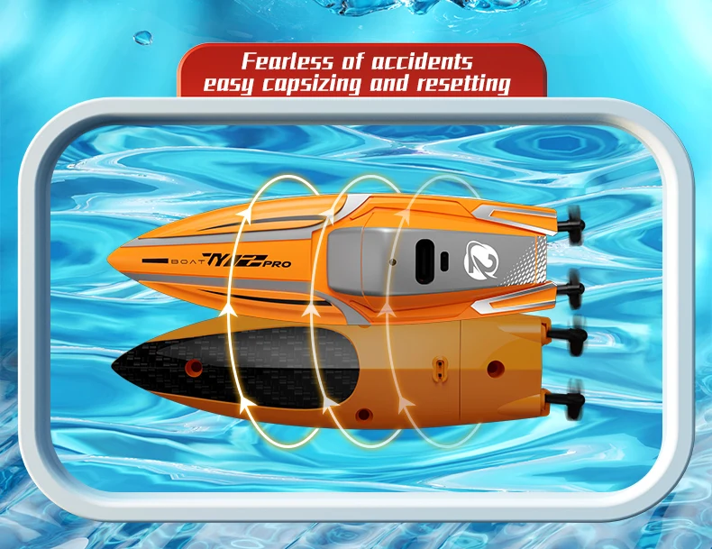 Children'S Mini Portable Electric Rc Boat 2.4Ghz High Speed Ship Water Outdoor Toy With Lighting Kids Adults Gifts Toys for Boys