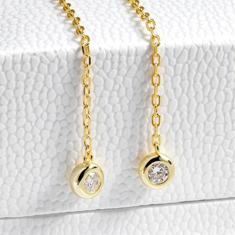 Smyoue Full Moissanite Necklaces Sparkling Flowers Long Chain Wedding Girls Gift Lab Diamond Pendant 925 Sterling Silver Jewelry