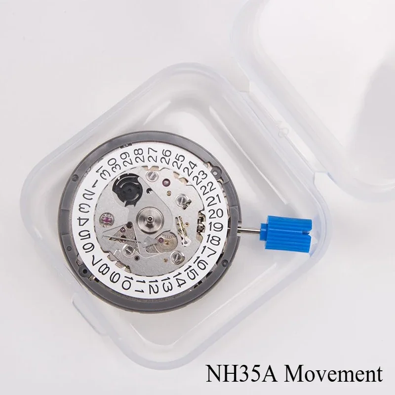 NH35 Premium Mechanical Movement NH35A White At 3/3.8/6 Date Wheel 24 Jewels Automatic Self-winding High Accuracy Movt Replace