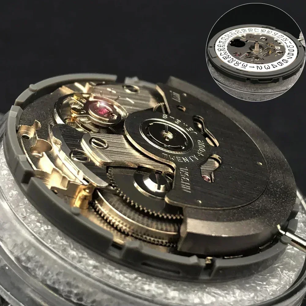 NH35 Premium Mechanical Movement NH35A White At 3/3.8/6 Date Wheel 24 Jewels Automatic Self-winding High Accuracy Movt Replace