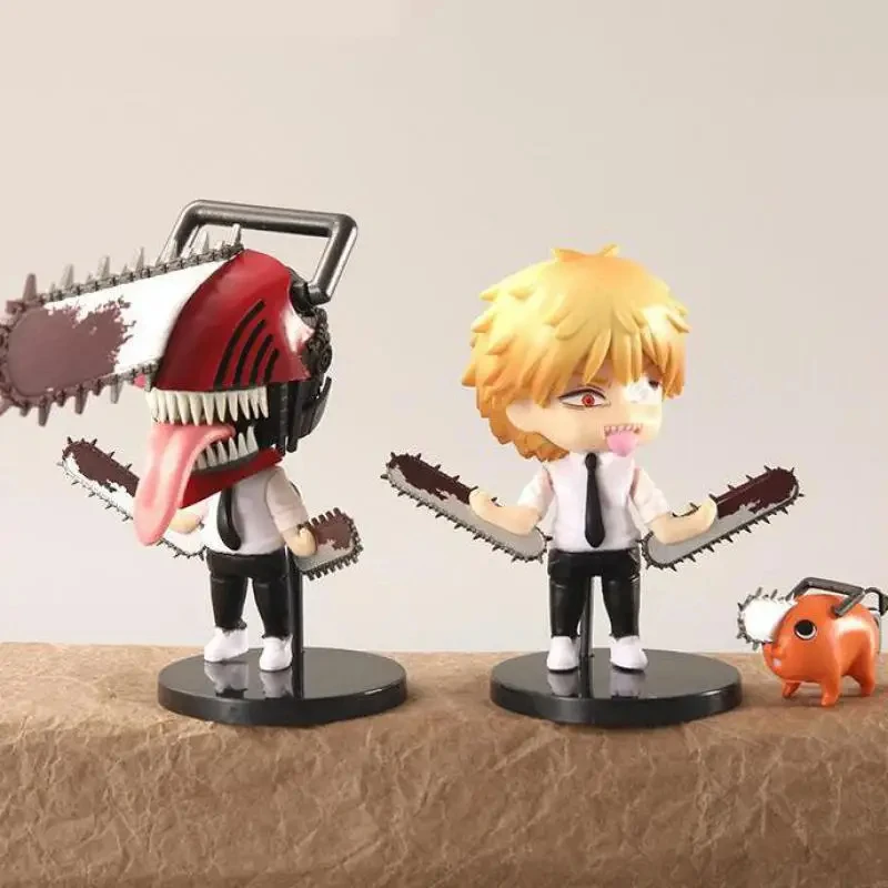Hot 6Pcs-Set Chainsaw Man Anime Figure PVC Denji Pochita Collection Action Figures Model Set Toys Anime Dolls Kids Gift
