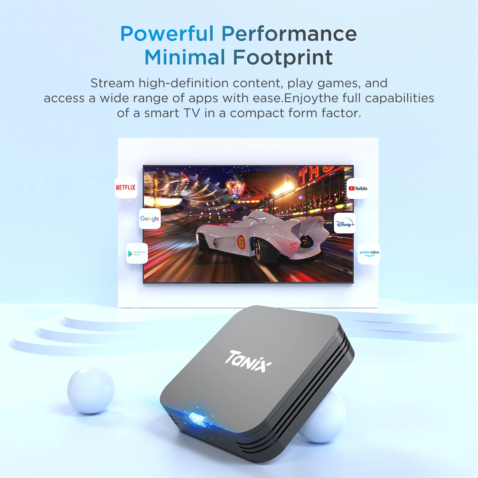 Tanix TX1 Android TV Box Allwinner H313 2.4G Wifi Mini Smart TV Stick Power by DC 5V 2A