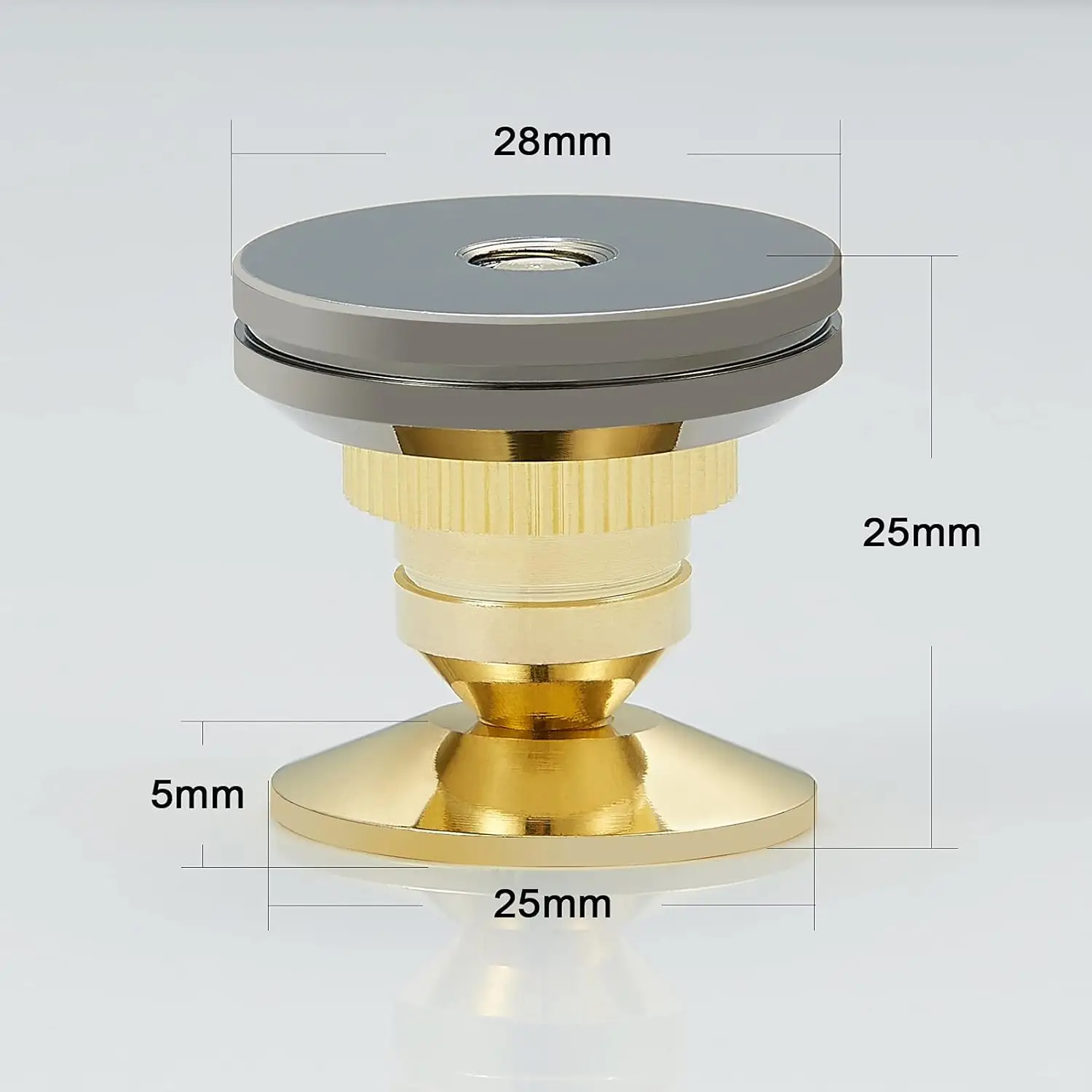 Pailvens Loudspeaker Spikes Set of 8 Loudspeaker Feet Height Adjustable Copper Alloy Subwoofer Spikes with 16x Adhesive Pads