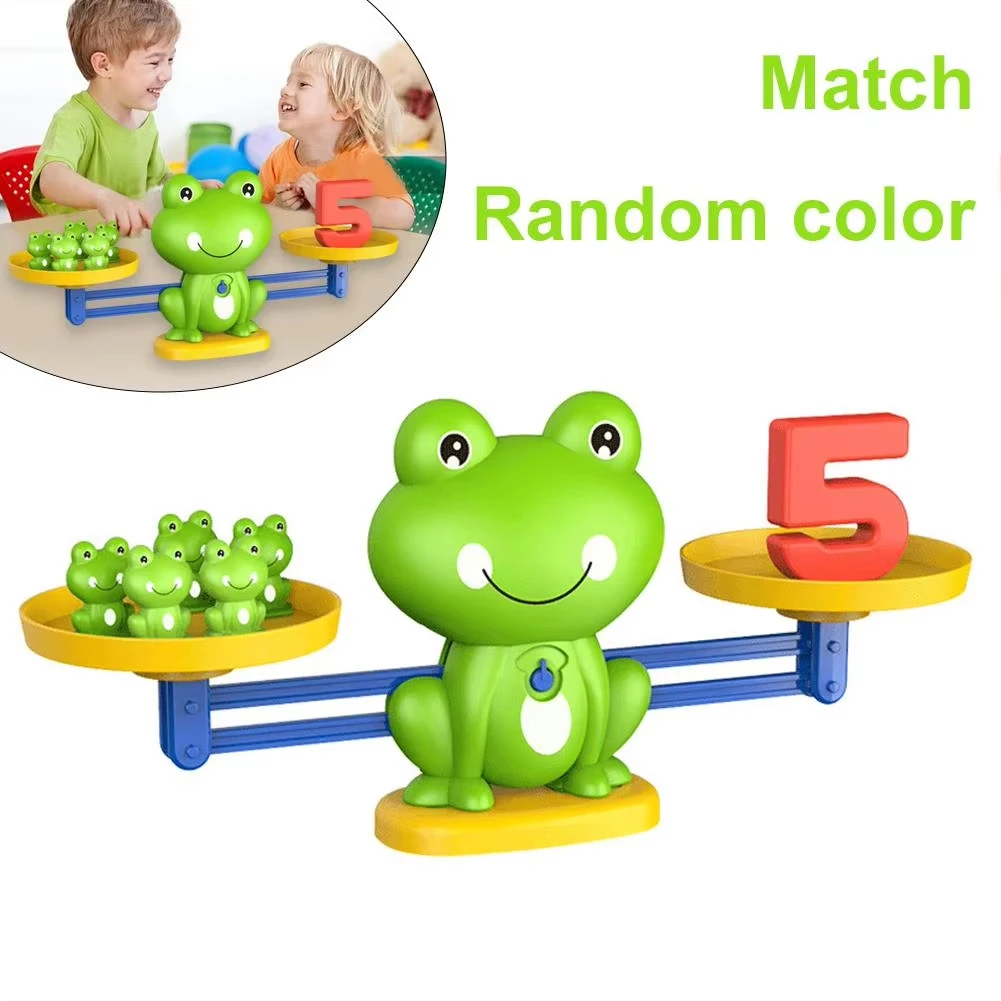 Montessori Frog Balance Math Toy, Number Counting Game with Addition & Subtraction, Early Learning Birthday Gift for Kids