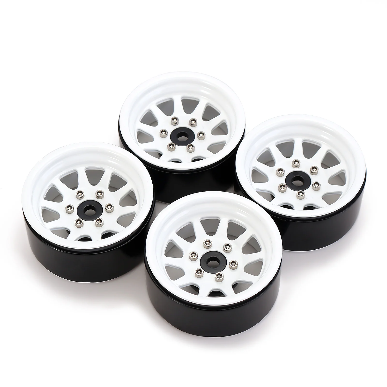 INJORA 116g/pcs Metal Alloy 1.9 Beadlock Wheel Rims for 1:10 RC Crawler Axial SCX10 AXI03007 90046 TRX4 Redcat GEN8 (W1909)