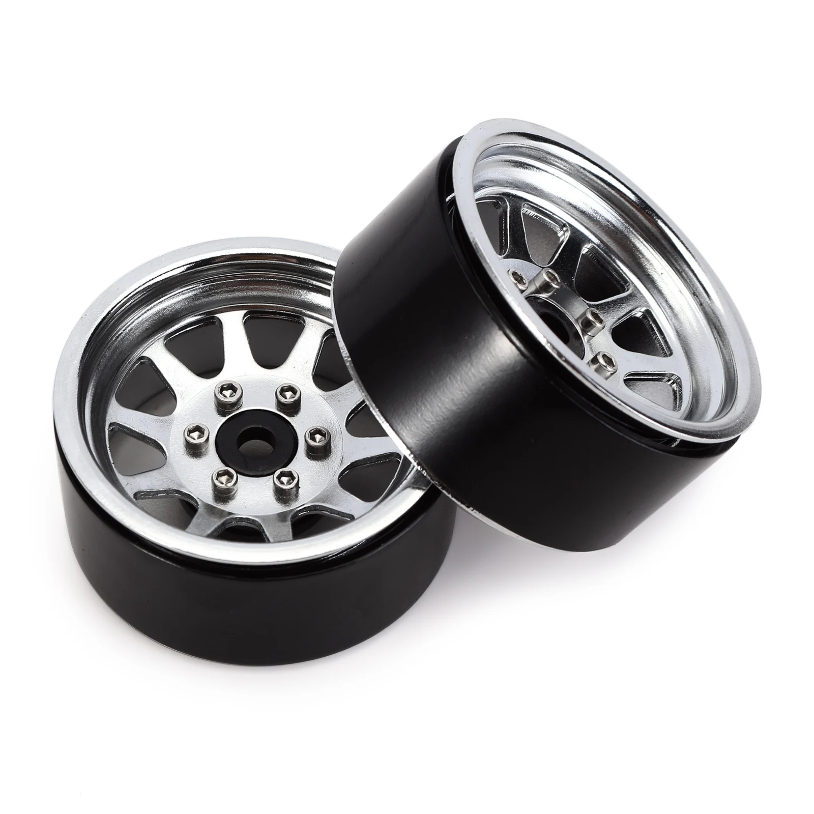 INJORA 116g/pcs Metal Alloy 1.9 Beadlock Wheel Rims for 1:10 RC Crawler Axial SCX10 AXI03007 90046 TRX4 Redcat GEN8 (W1909)