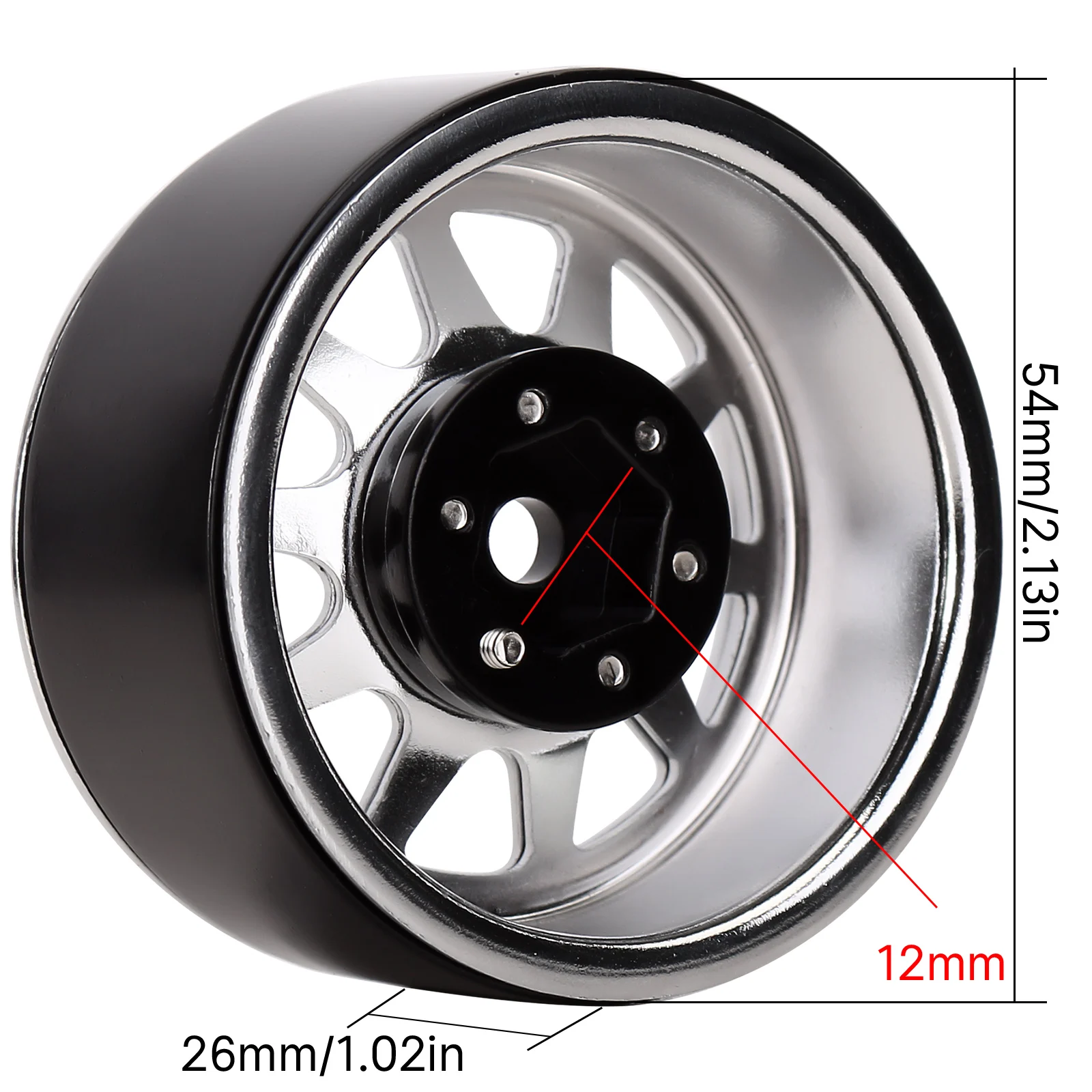INJORA 116g/pcs Metal Alloy 1.9 Beadlock Wheel Rims for 1:10 RC Crawler Axial SCX10 AXI03007 90046 TRX4 Redcat GEN8 (W1909)