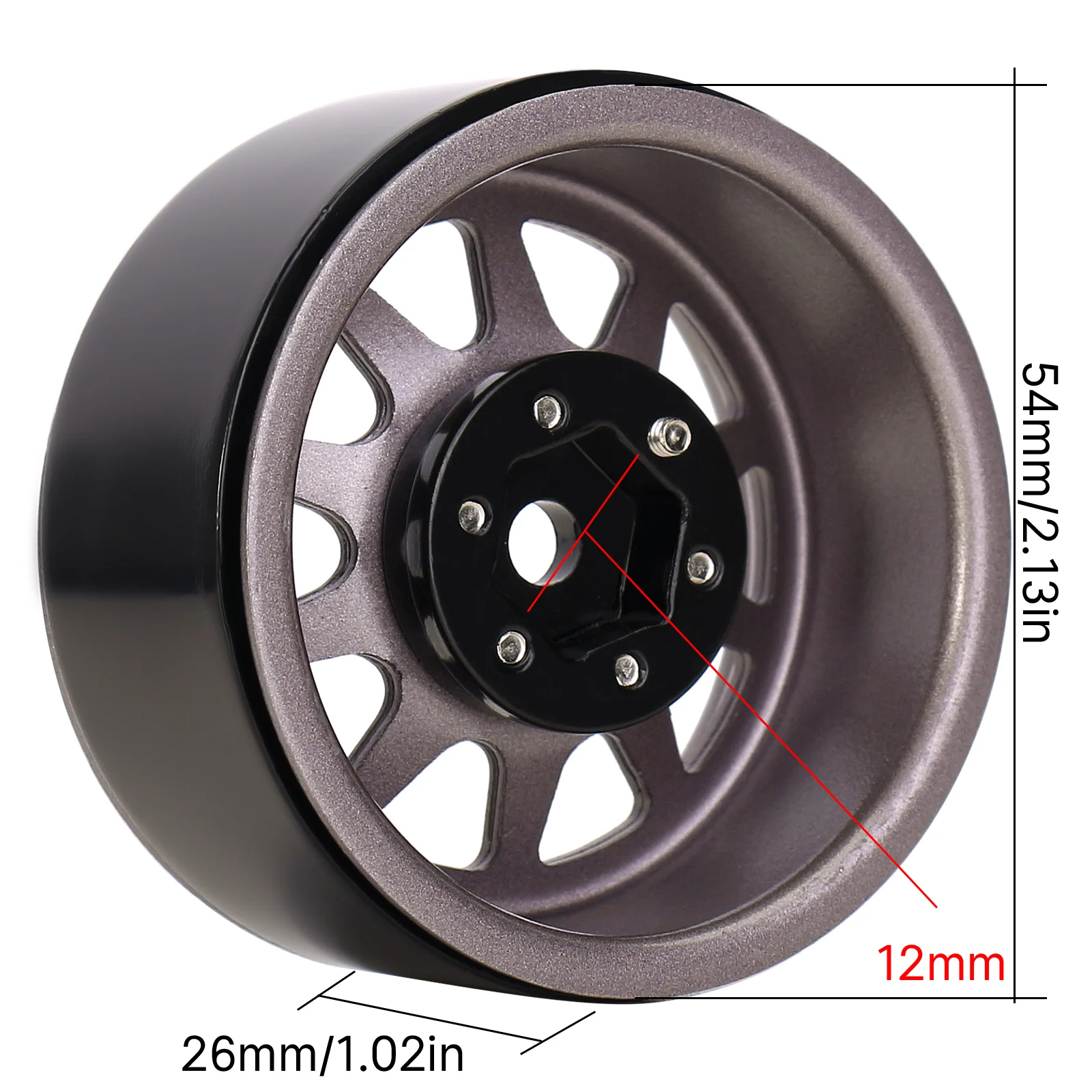 INJORA 116g/pcs Metal Alloy 1.9 Beadlock Wheel Rims for 1:10 RC Crawler Axial SCX10 AXI03007 90046 TRX4 Redcat GEN8 (W1909)