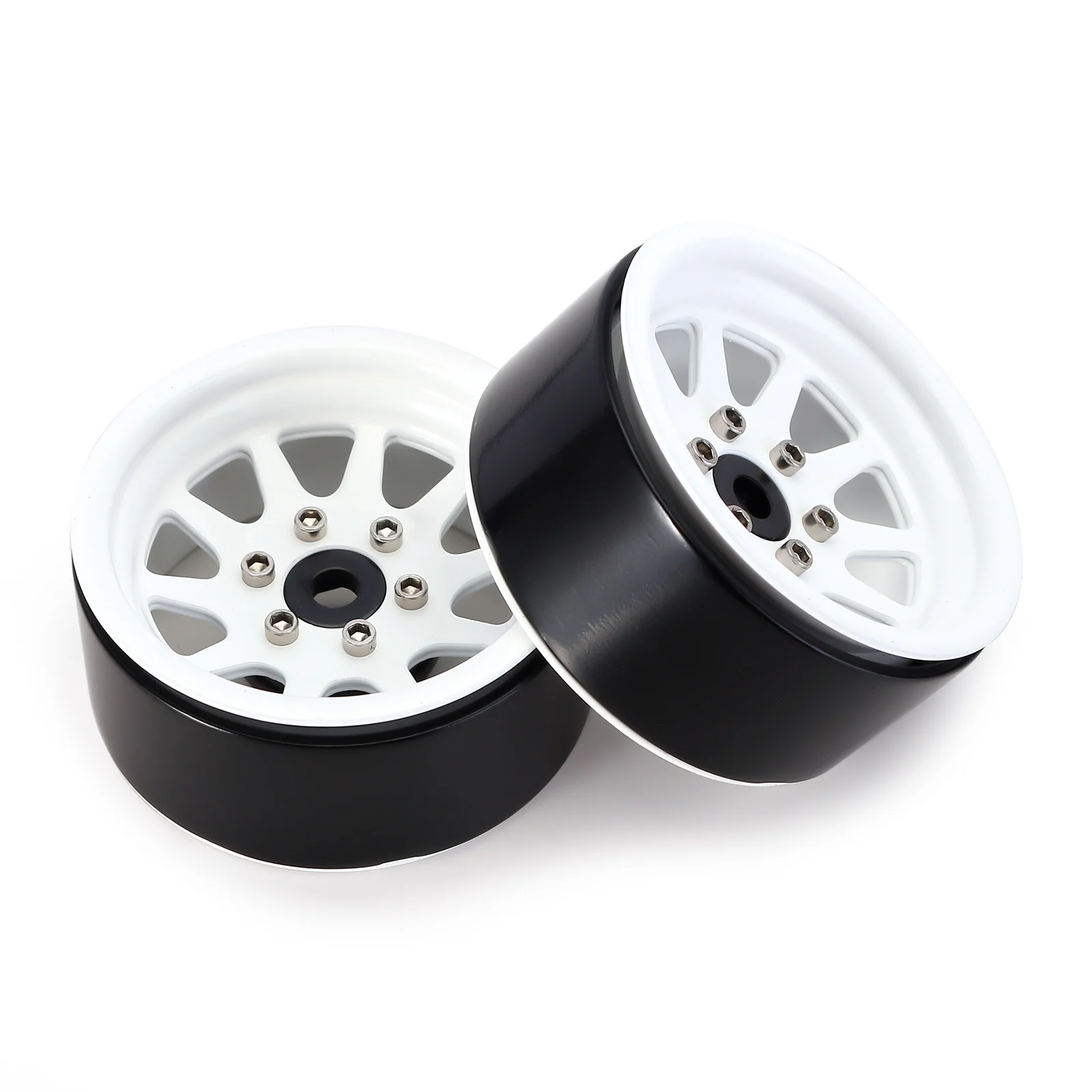 INJORA 116g/pcs Metal Alloy 1.9 Beadlock Wheel Rims for 1:10 RC Crawler Axial SCX10 AXI03007 90046 TRX4 Redcat GEN8 (W1909)