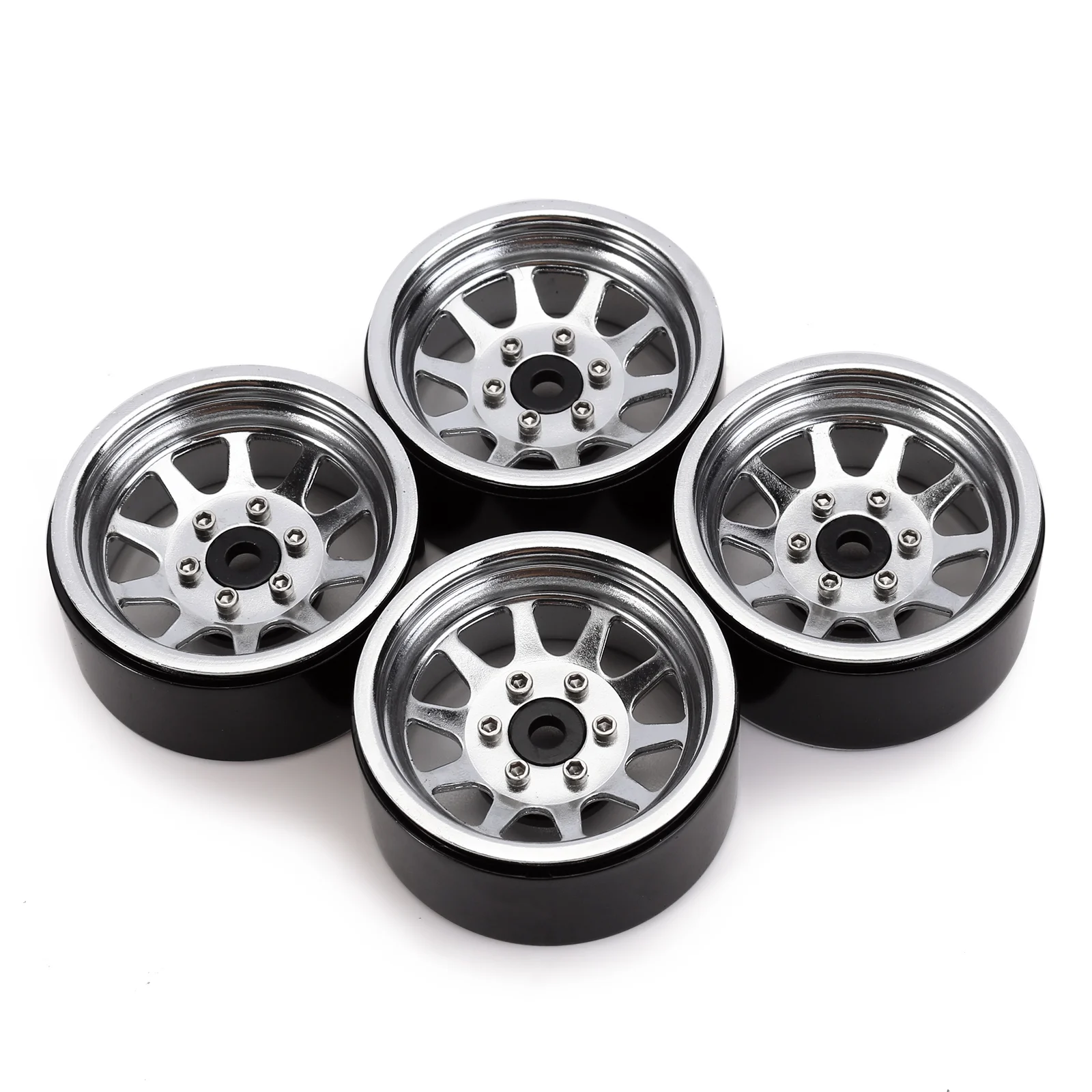 INJORA 116g/pcs Metal Alloy 1.9 Beadlock Wheel Rims for 1:10 RC Crawler Axial SCX10 AXI03007 90046 TRX4 Redcat GEN8 (W1909)