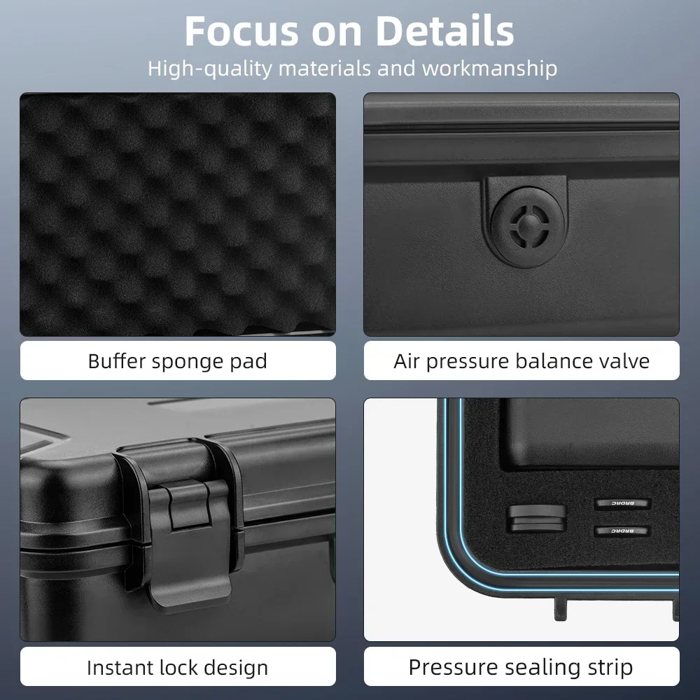 ForDJI Pocket 4 Waterproof Hard Case for DJI Osmo Pocket 3 Camera Accessories Travel Box Portable Carrying Case Black Suitcase