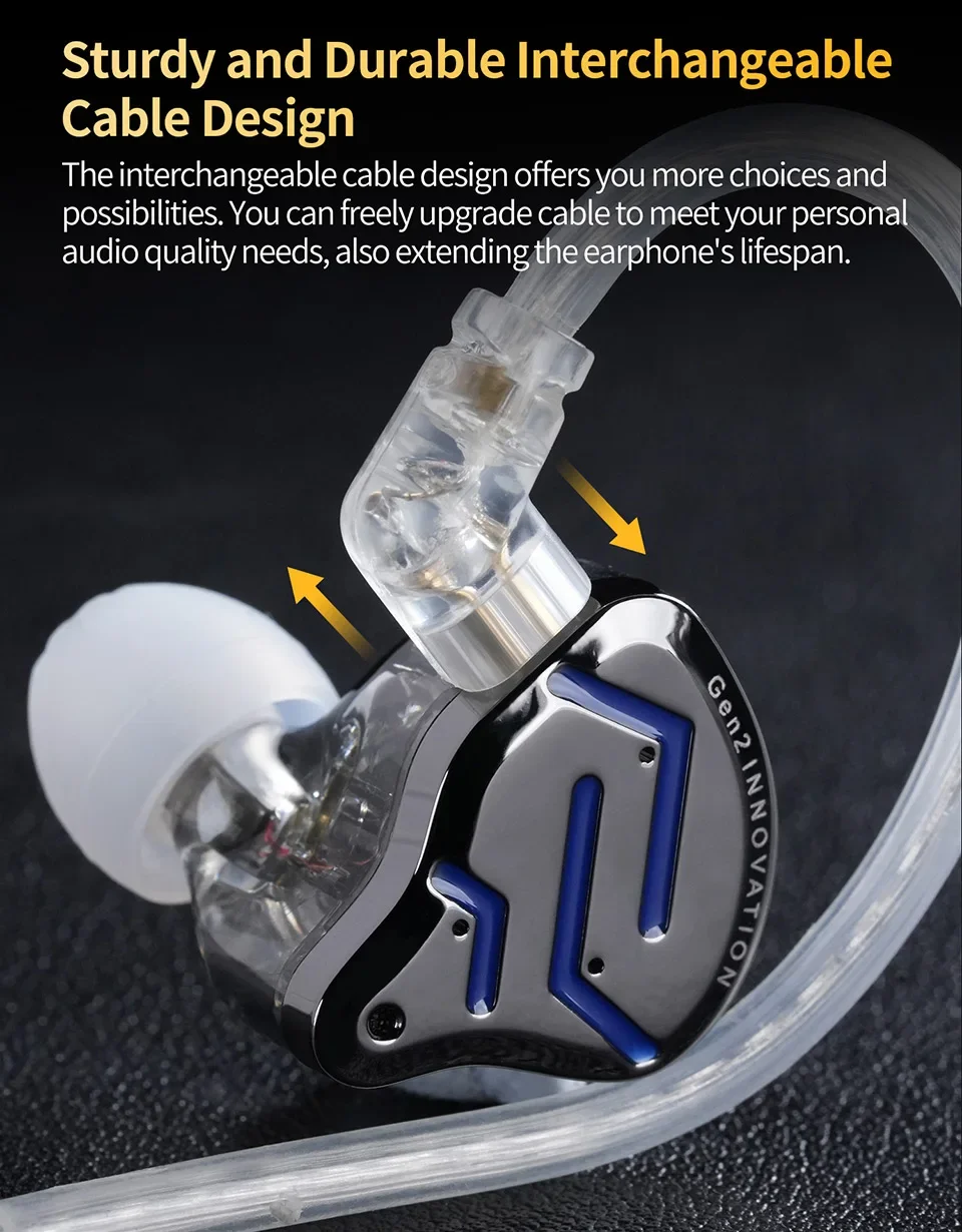 KZ ZSN Pro 2 Hybrid Drive 1BA+1DD in Ear Metal Earphones HIFI Bass Headset DJ Music Earbuds Sport Noise Cancelling Headphone