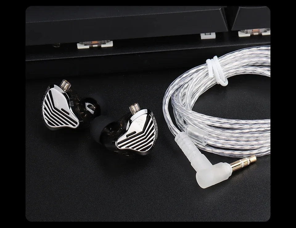 GK KUNTEN Metal Earphone HiFi In-Ear Earbuds 2pin 3.5mm Removable Cable With Microphone Type-c For Music Game KZ