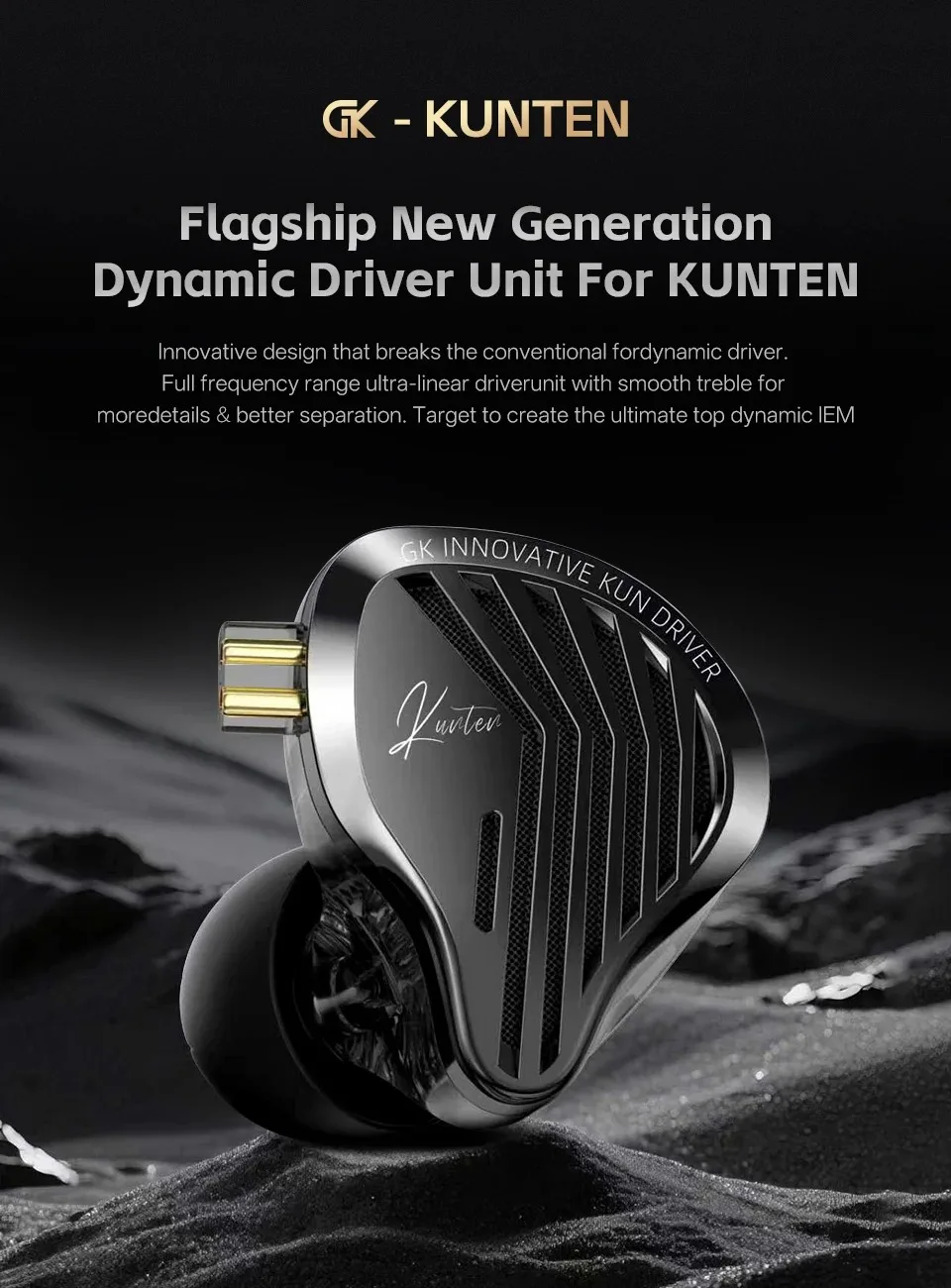 GK KUNTEN Metal Earphone HiFi In-Ear Earbuds 2pin 3.5mm Removable Cable With Microphone Type-c For Music Game KZ
