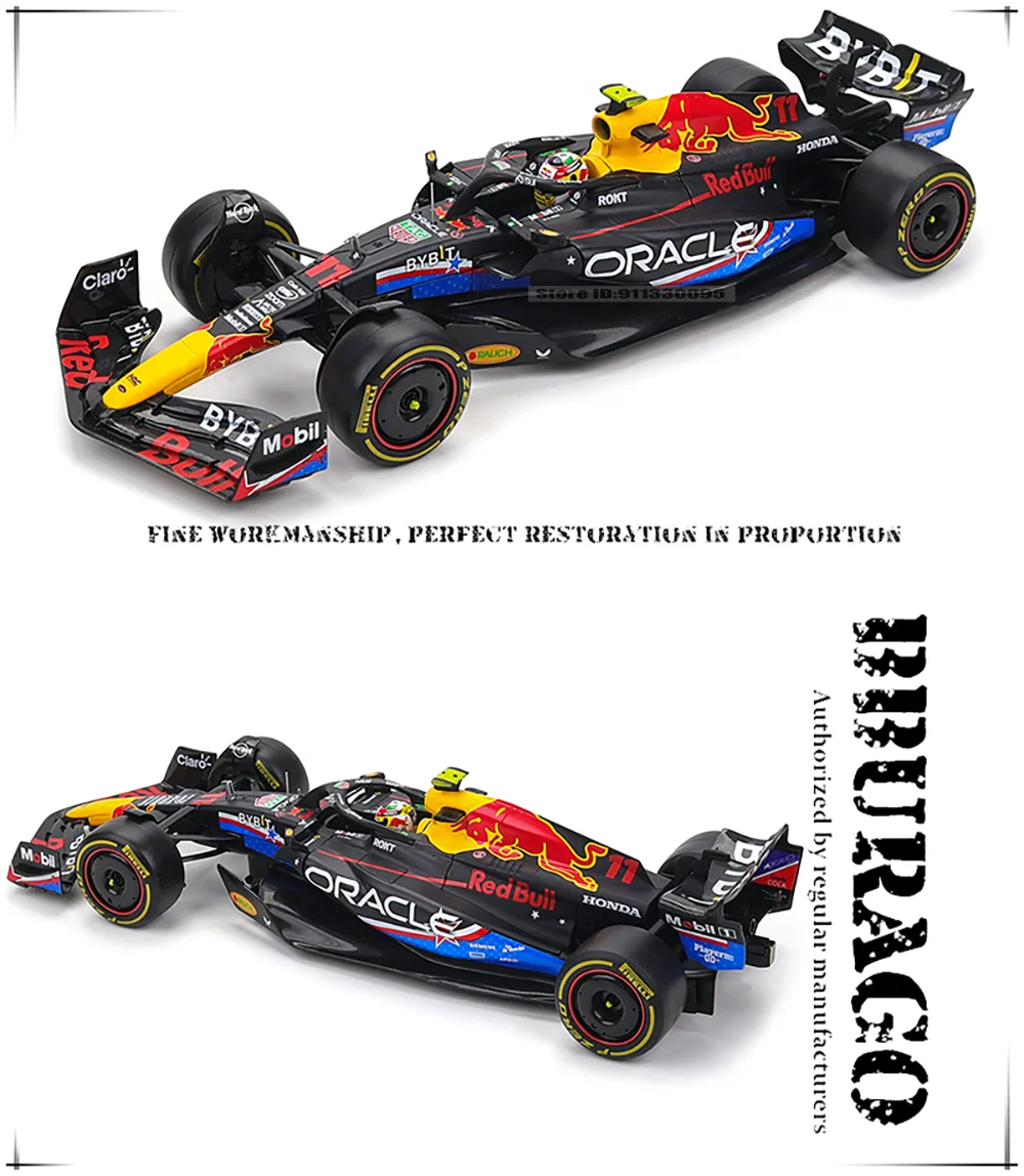 Bburago 1:24 2022~2024 F1 serie various style Red Bull RB19 Gran Premio de Austin SF23 W14 precision model car collection gift