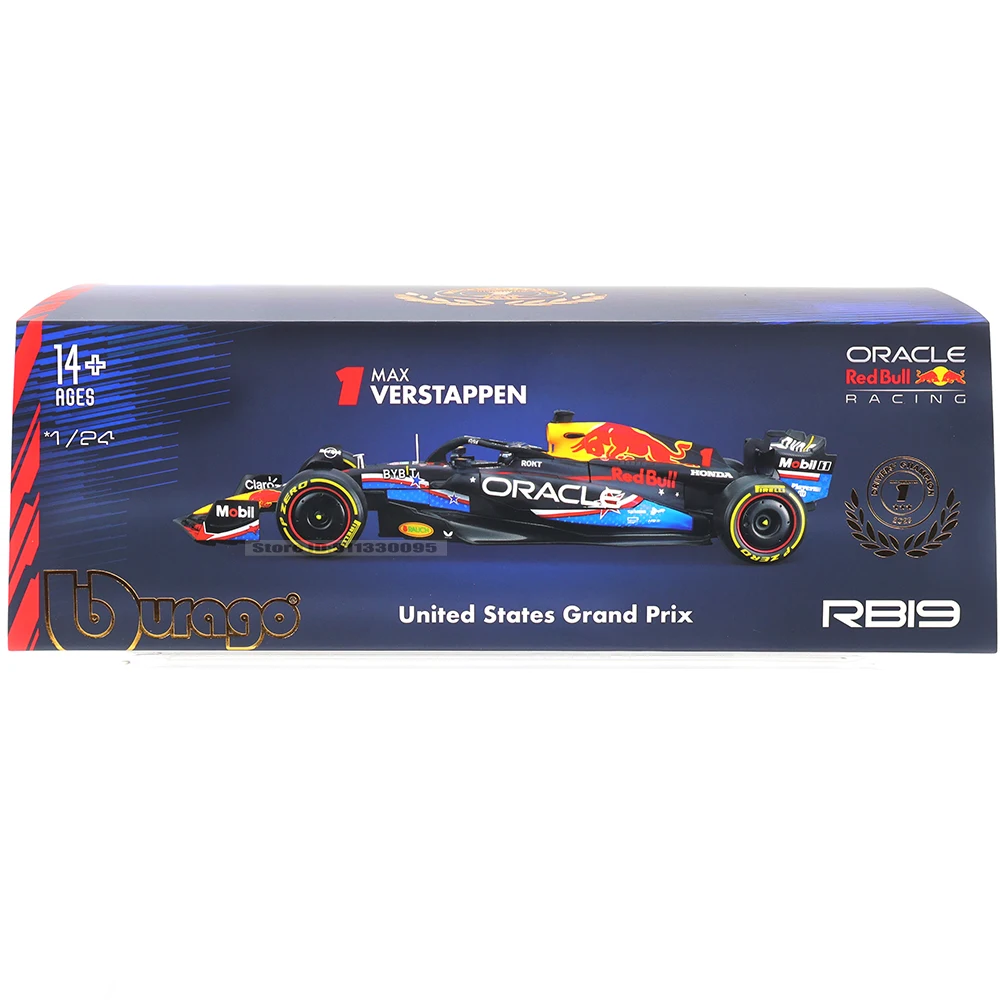 Bburago 1:24 2022~2024 F1 serie various style Red Bull RB19 Gran Premio de Austin SF23 W14 precision model car collection gift