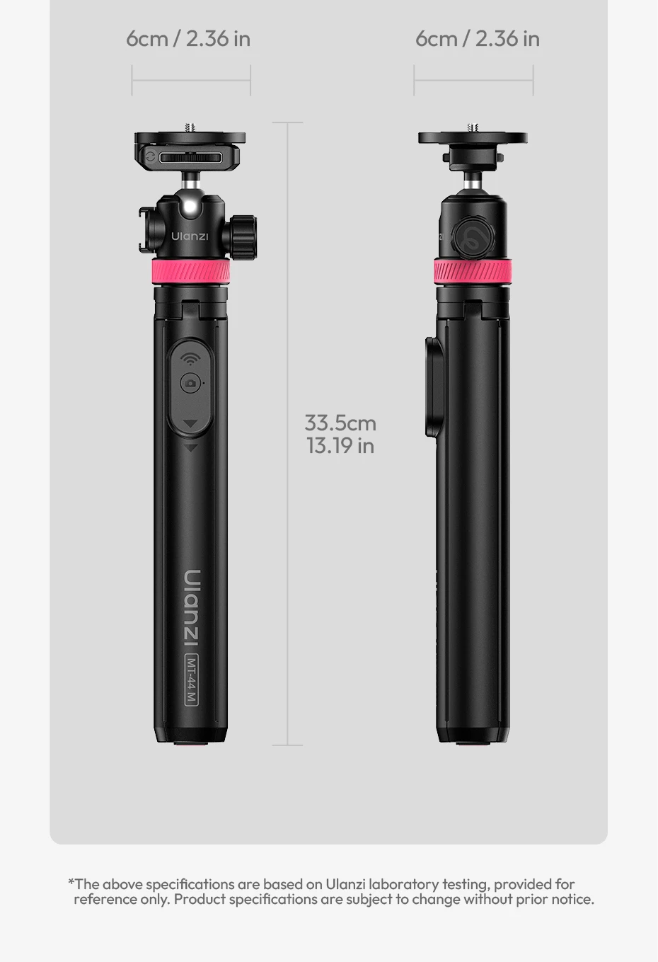 Ulanzi MT-44M Selfie Stick Ground Tripod 1/4''&Magnetic Selfie Stick for Smartphone Camera One-Touch Auto Deploy for Travel