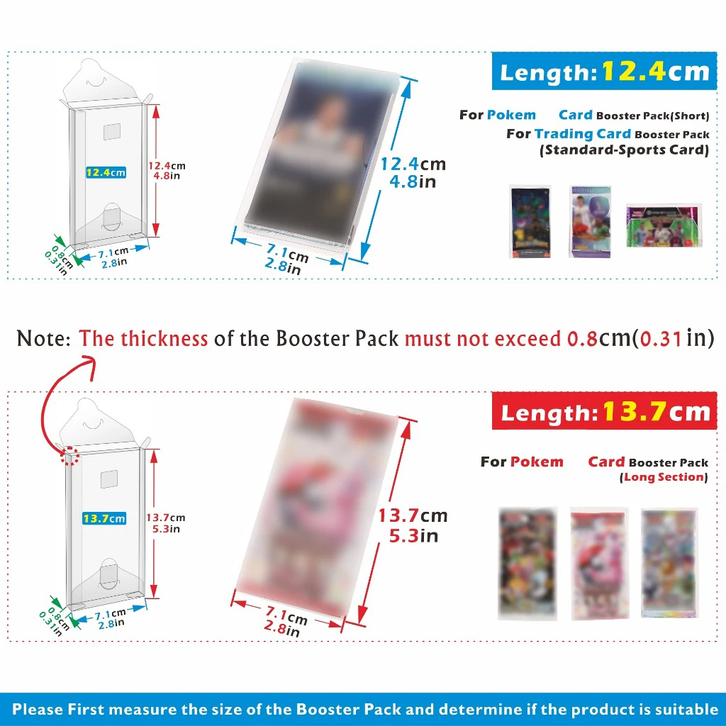 10PCS Plastic Folding Protector Cases for Trading Card Booster Pack(13.7cm/12.4cm)