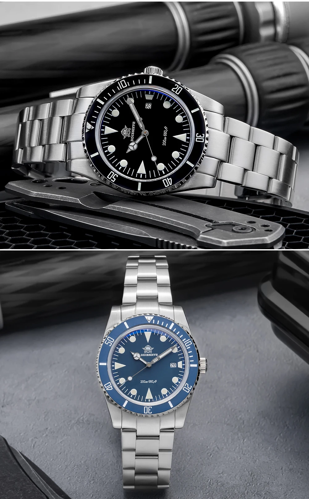 ADDIESDIVE Luxury Men's Analog Watch BGW9 Luminous Ceramic Bezel Bubble Mirror Glass Diver's Watch 200m Quartz Watches AD2068