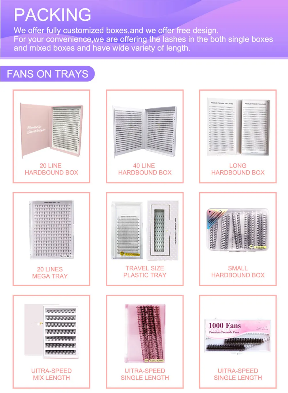 1000Fans Mix Thin Root Narrow Pointy Base Premade Fans Eyelash Extension 5D 6D 8D 10D Narrow Volume Fan Promade Ready Fan Lashes