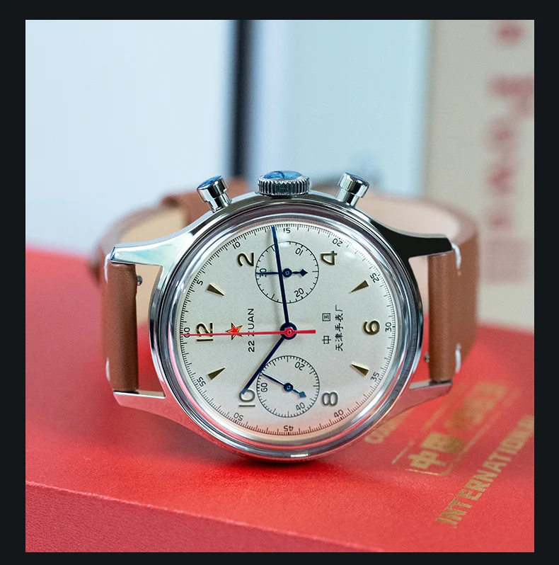 Seagull 1963 International Edition Men's Mechanical Watch Pilot Clock ST1901 Retro Chronograph Wristwatch Air Force Aviation New