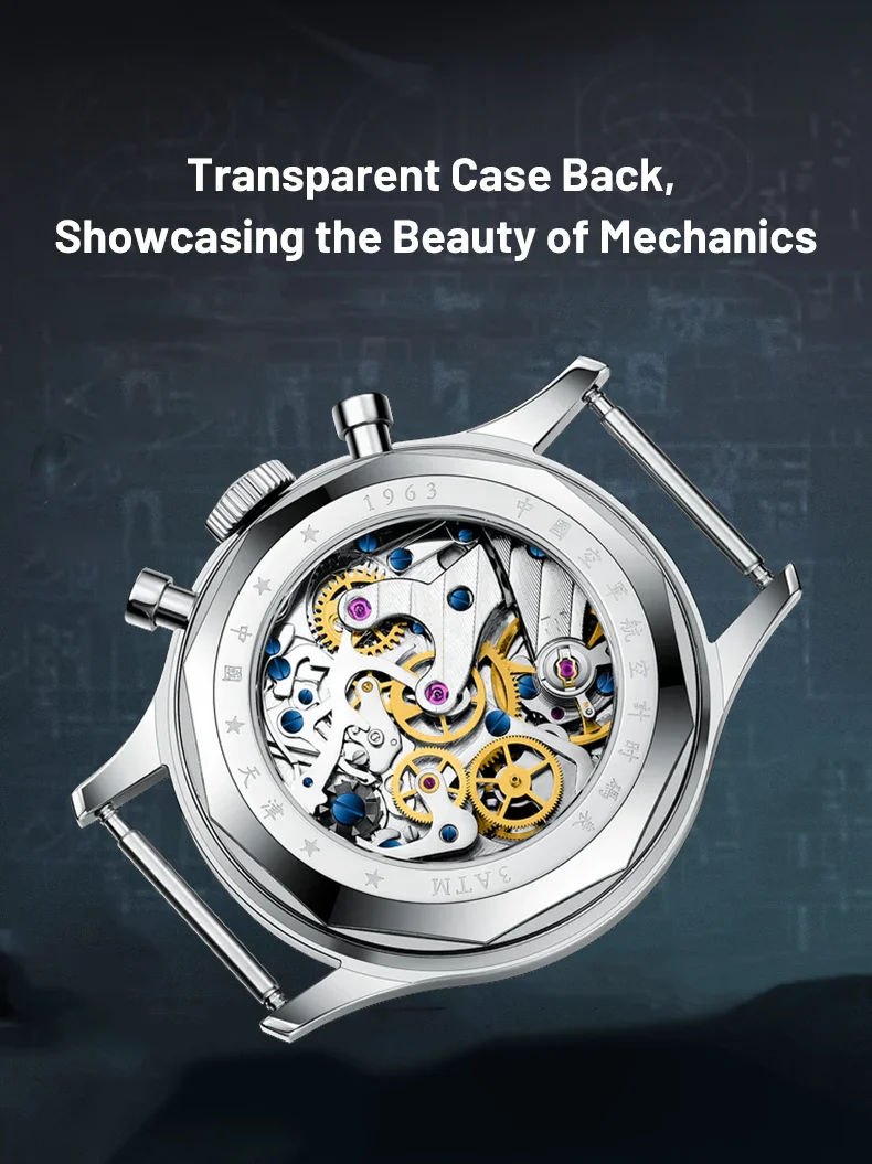 Seagull 1963 International Edition Men's Mechanical Watch Pilot Clock ST1901 Retro Chronograph Wristwatch Air Force Aviation New