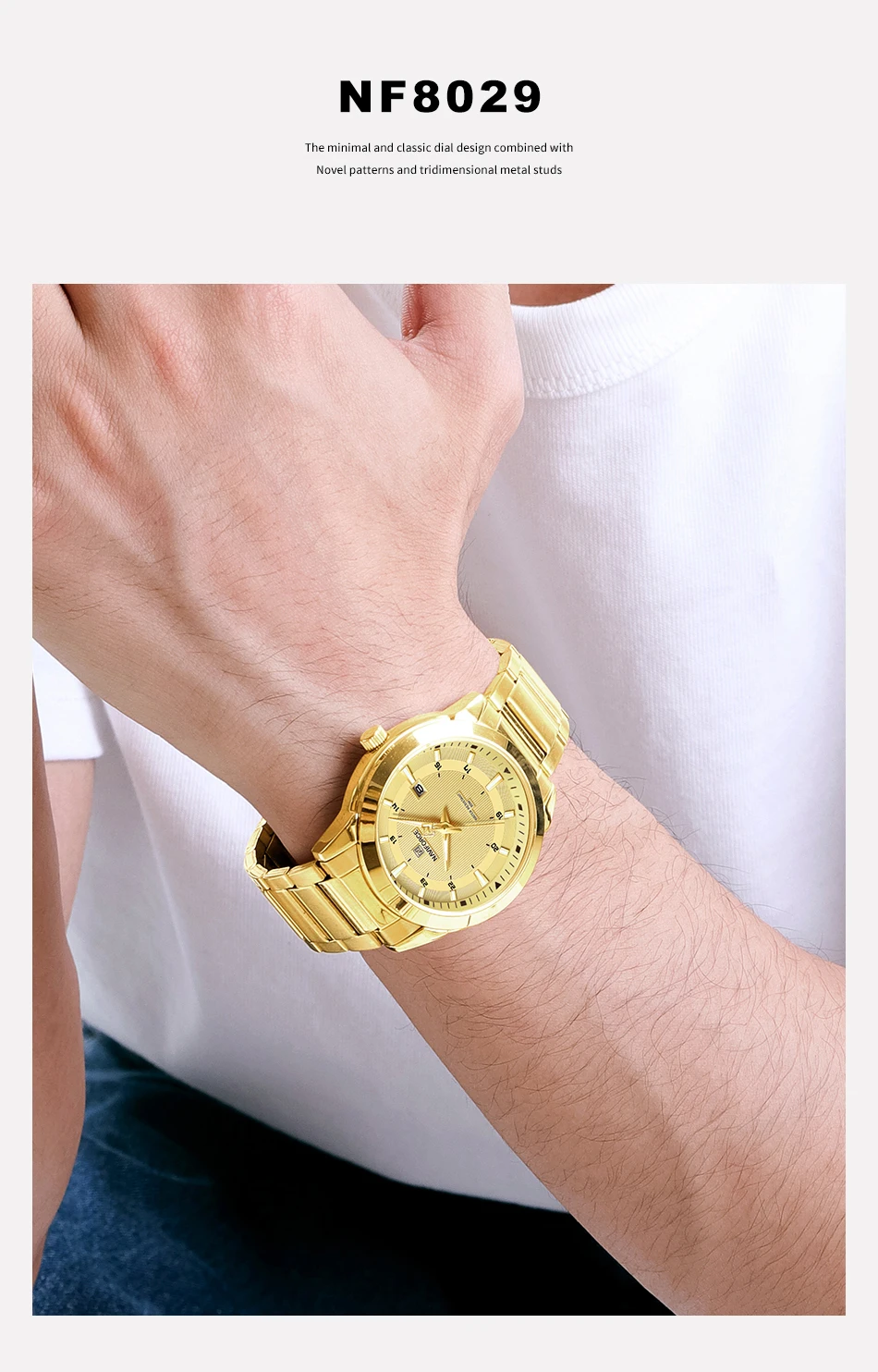 2024 Top Brand NAVIFORCE Mens Watches Stainless Steel Strap Casual Male Quartz Sports Wristwatch Luxury Waterproof Date Clock