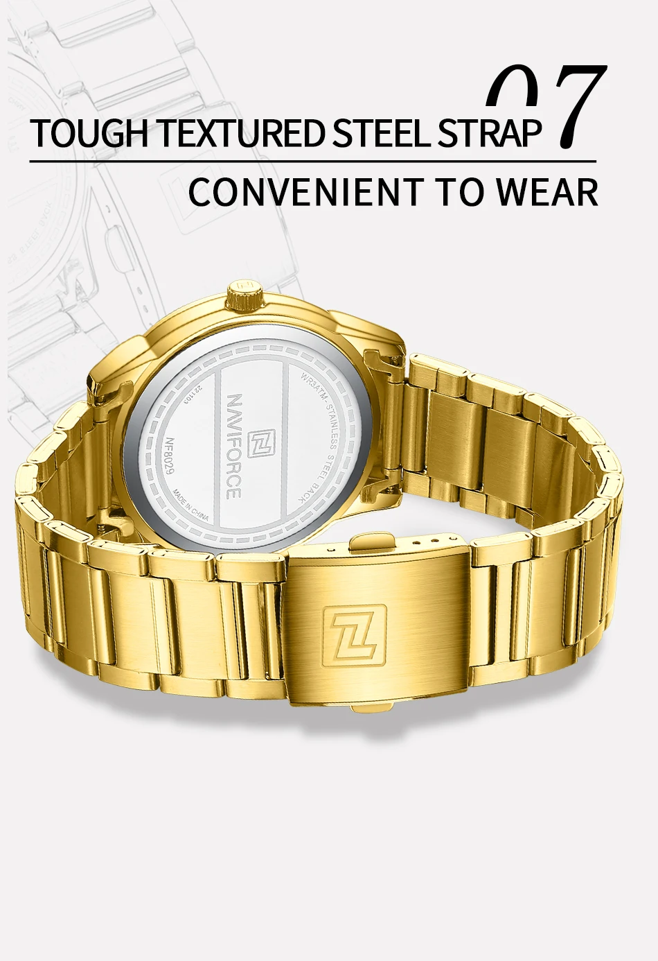 2024 Top Brand NAVIFORCE Mens Watches Stainless Steel Strap Casual Male Quartz Sports Wristwatch Luxury Waterproof Date Clock