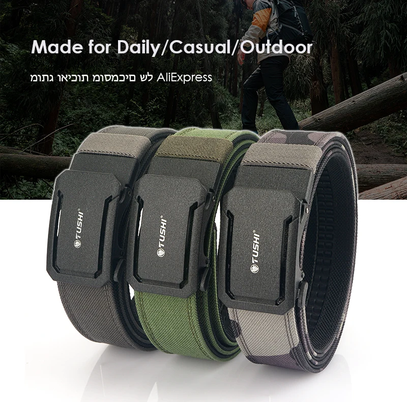 VATLTY New Military Belt for Men Sturdy Nylon Metal Automatic Buckle Police Duty Belt Tactical Outdoor Girdle IPSC Accessories
