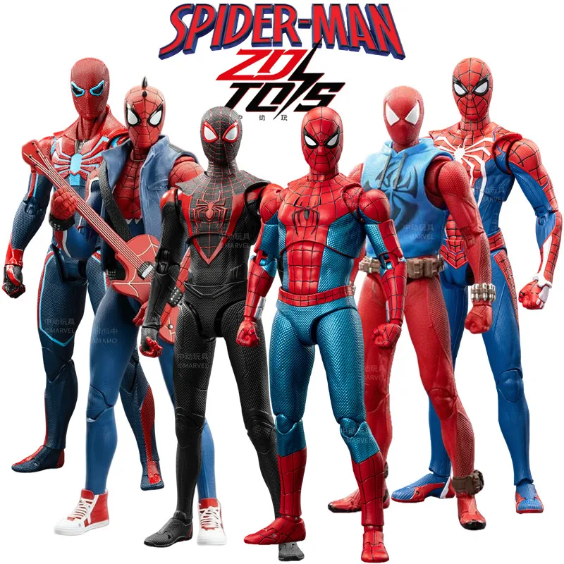 ZD Toys Spider-Man Brand New Day Miles Morales Spider-Man Scarlet Spider Hobie Brown Iron Spider Action Figure Toys Model Gift