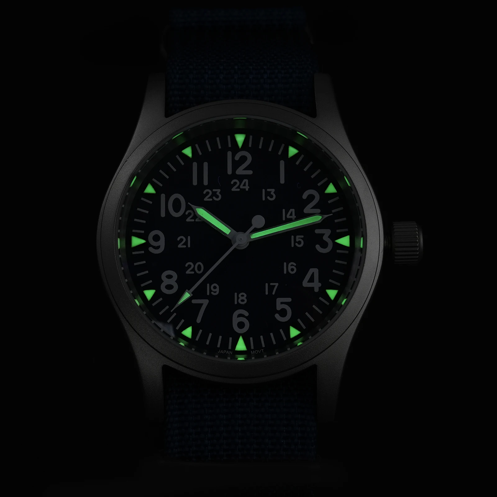 Militado Ml05 Vintage Field Watch VH31 Sweep Second Quartz Movement Sapphire Crystal High Clear AR Coating Luminous 38Mm Watches