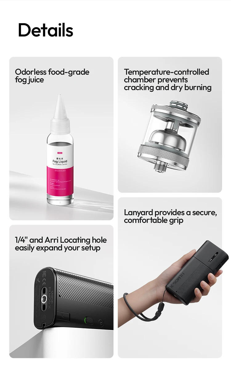 Ulanzi FM02 FILMOG X 30W Portable Smoke Machine Real-time Dispaly Type-C Charging for Photography Video Filming Stage Effect