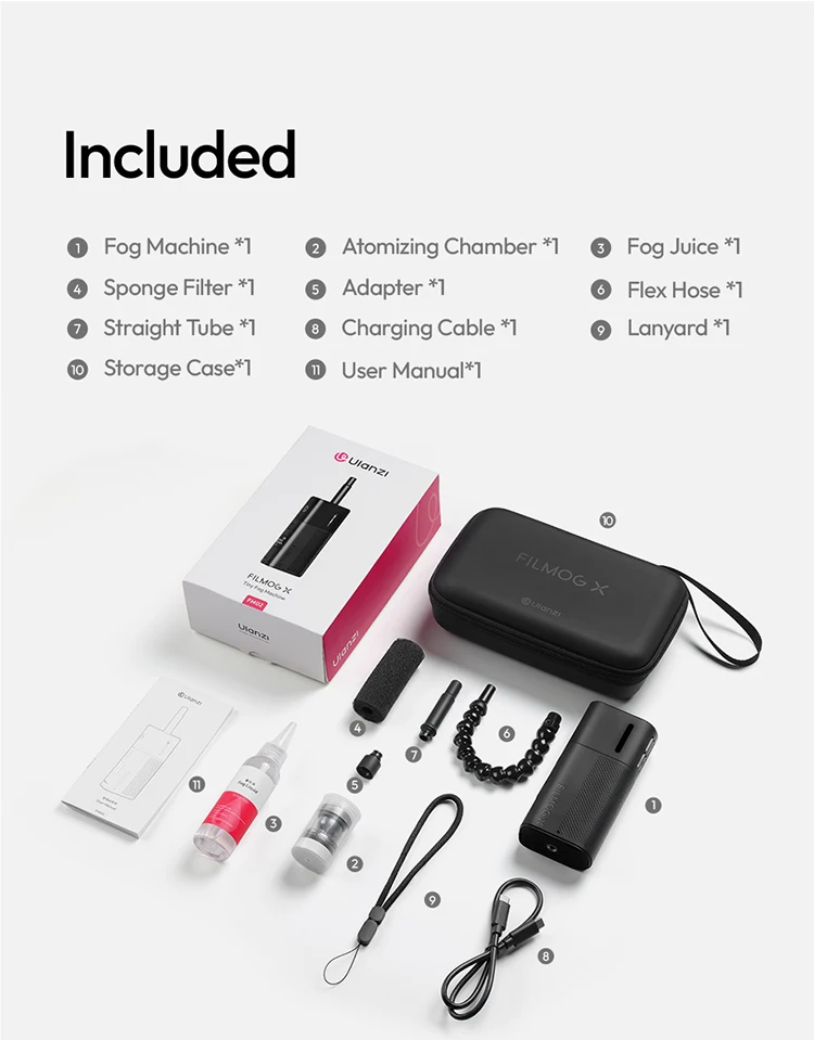 Ulanzi FM02 FILMOG X 30W Portable Smoke Machine Real-time Dispaly Type-C Charging for Photography Video Filming Stage Effect