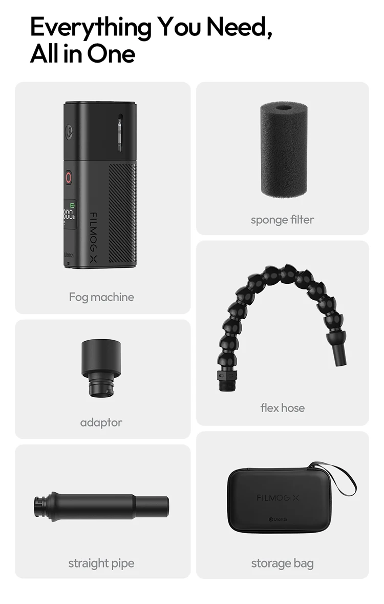 Ulanzi FM02 FILMOG X 30W Portable Smoke Machine Real-time Dispaly Type-C Charging for Photography Video Filming Stage Effect