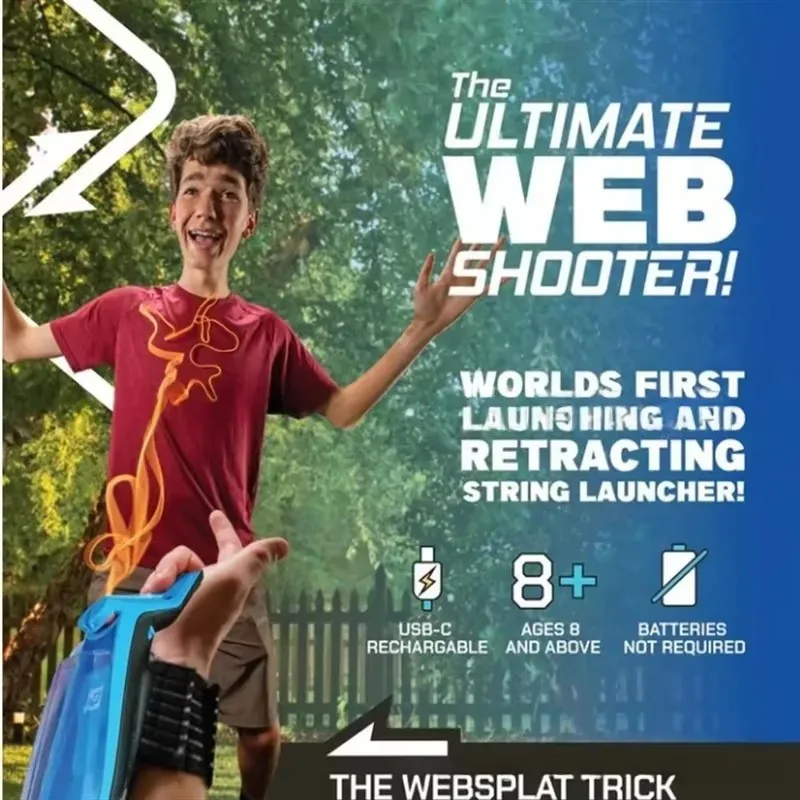 2026 NEW Minous Rope Launcher Wristband Flying String Shooter Automatic Recoil Toy Night Glow Interactive Fun for Male Female Gi