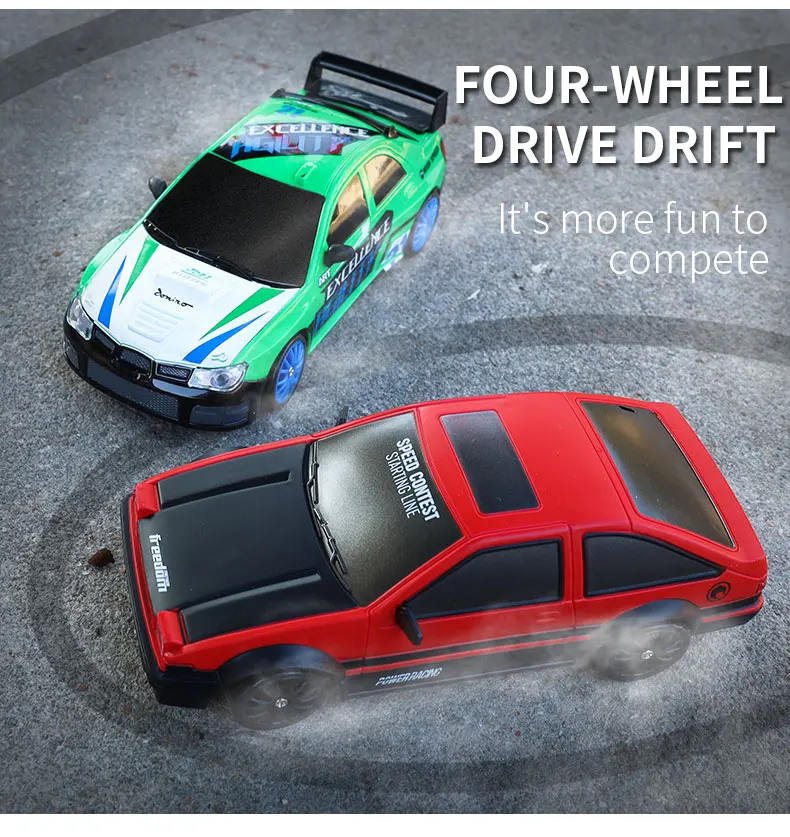 RC Drift Car 4WD Remote Control High Speed Racing Vehicle with LED Lights 2.4GHz Radio 4x4 Off-Road Truck Toy for Children Kids