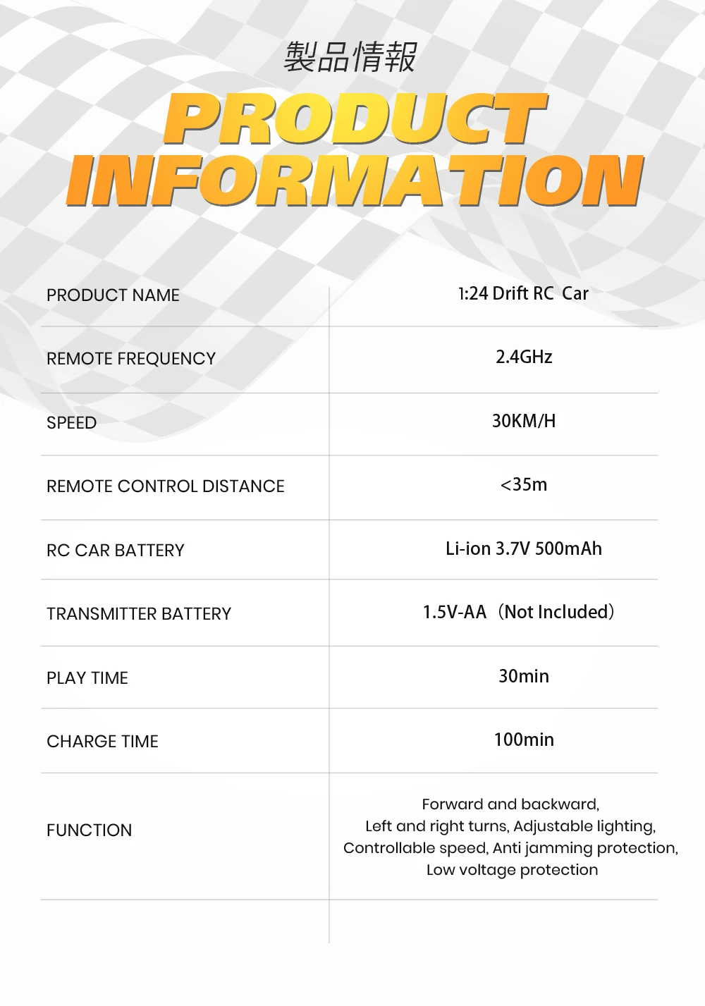 RC Drift Car 4WD Remote Control High Speed Racing Vehicle with LED Lights 2.4GHz Radio 4x4 Off-Road Truck Toy for Children Kids