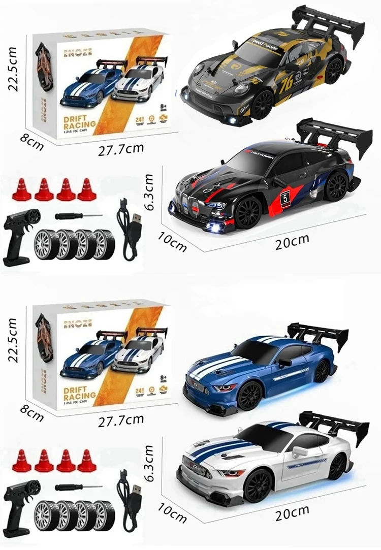 RC Drift Car 4WD Remote Control High Speed Racing Vehicle with LED Lights 2.4GHz Radio 4x4 Off-Road Truck Toy for Children Kids