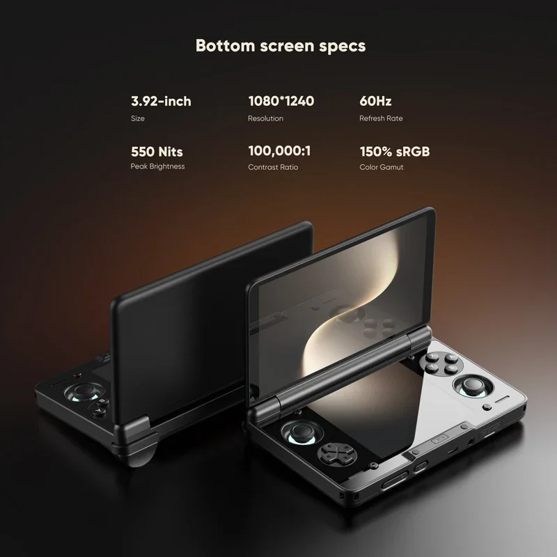 AYN THOR Clamshell Handheld Game Console 6" 120Hz AMOLED Snapdragon 8 Gen 2 4K DP Output Snapdragon 8 Gen 2 6000mAh 27W Fast Charge Retro Gaming Console