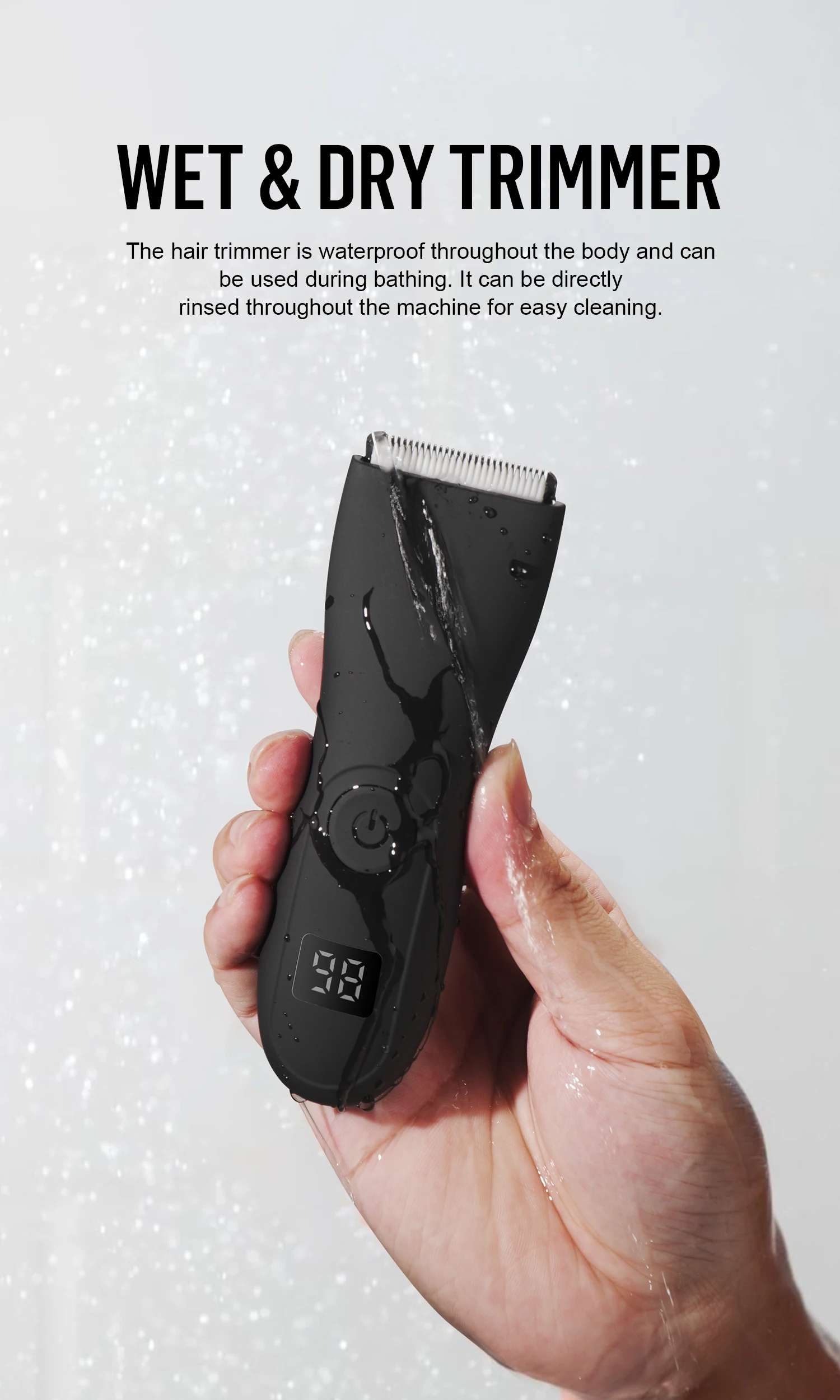 Men's Electric Body Hair Trimmer Waterproof Groin/Ball Shaver Rechargeable Groomer Clipper for Pubic & Armpit Full Body Shaving