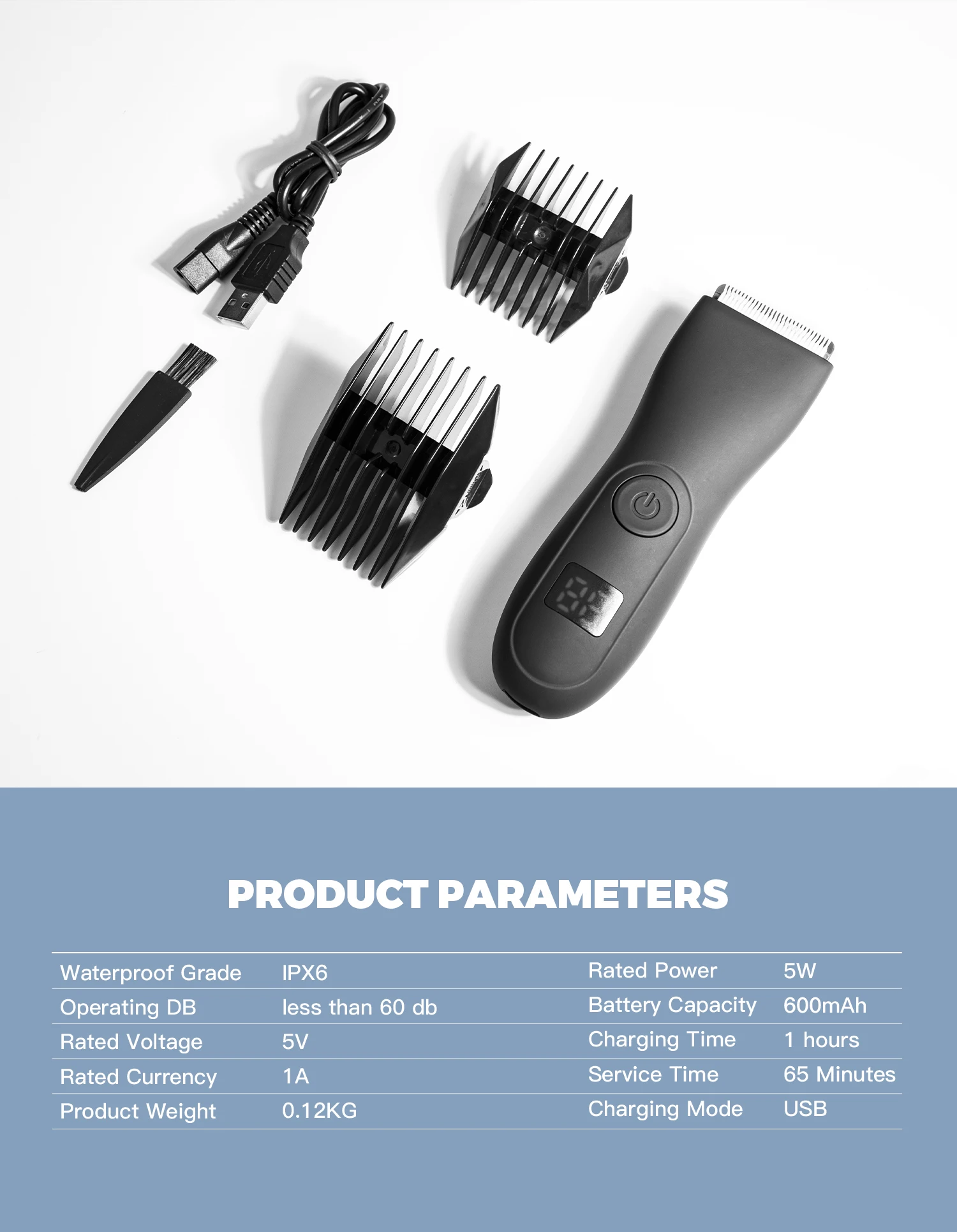 Men's Electric Body Hair Trimmer Waterproof Groin/Ball Shaver Rechargeable Groomer Clipper for Pubic & Armpit Full Body Shaving