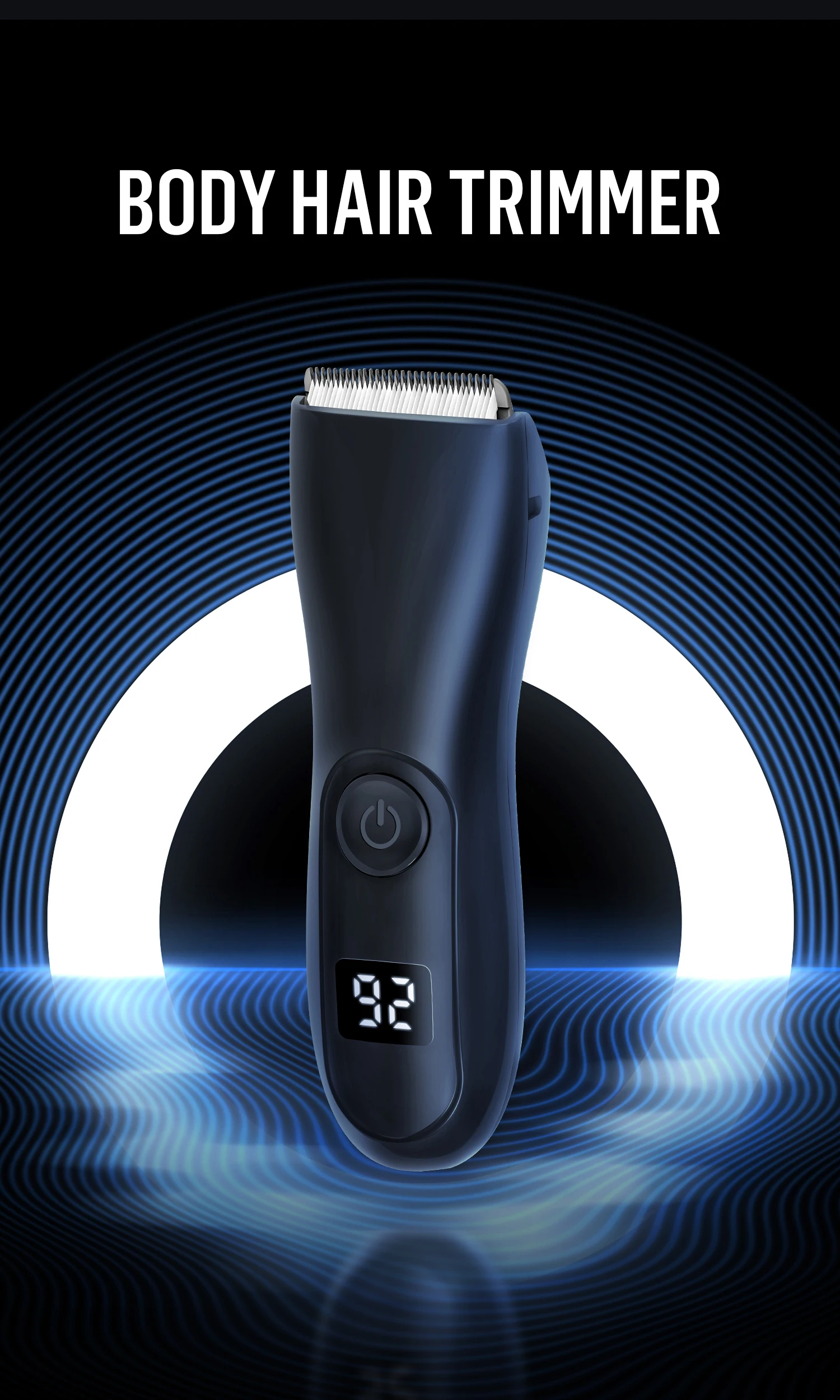 Men's Electric Body Hair Trimmer Waterproof Groin/Ball Shaver Rechargeable Groomer Clipper for Pubic & Armpit Full Body Shaving