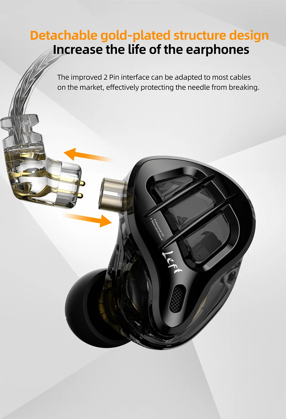 KZ ZAR Hybrid Driver In-ear Monitor 1DD + 7BA HiFi Headphones 2Pin Wired Headphones Music DJ Headphones Sports Gaming Earbud
