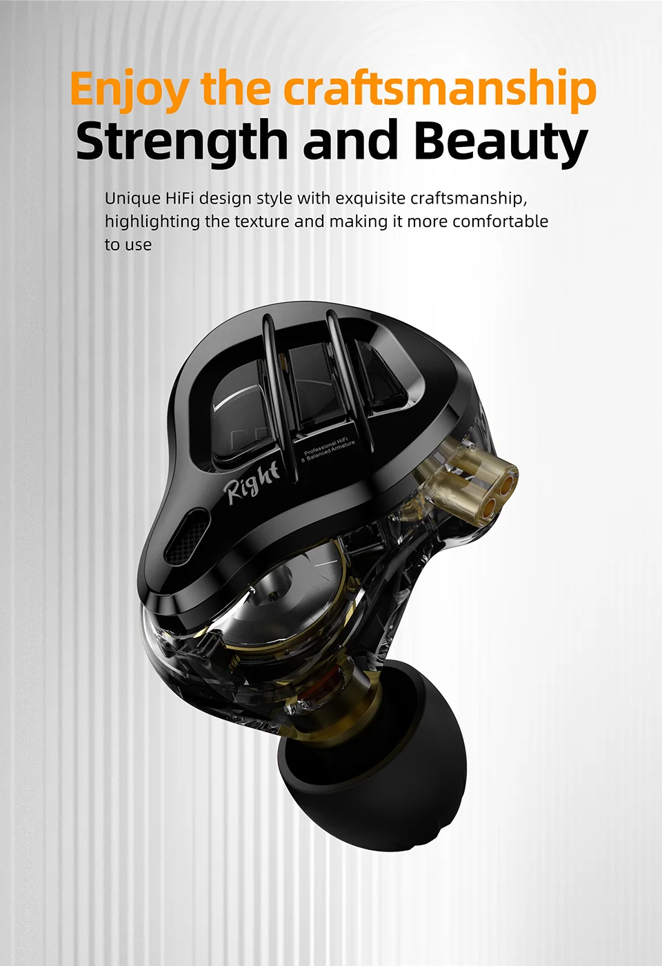 KZ ZAR Hybrid Driver In-ear Monitor 1DD + 7BA HiFi Headphones 2Pin Wired Headphones Music DJ Headphones Sports Gaming Earbud