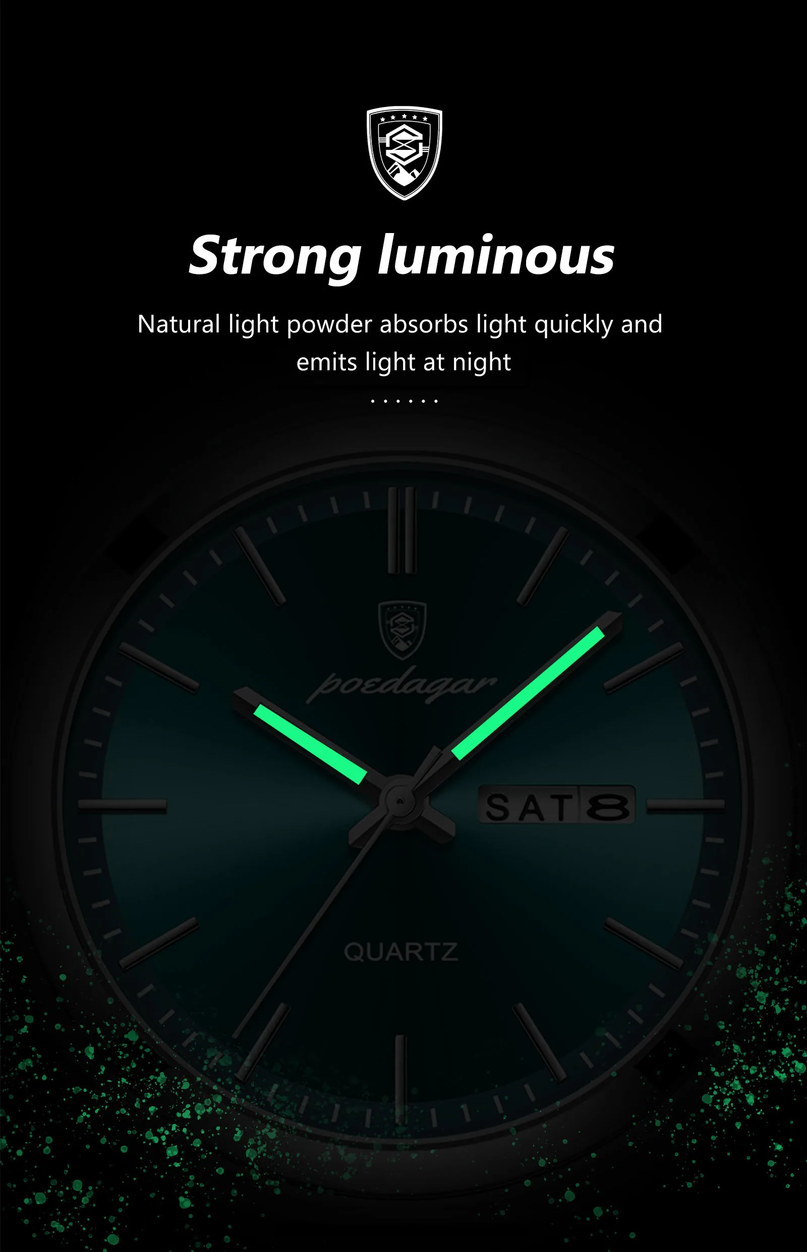 POEDAGAR Luxury Sport Quartz Man Wristwatch Waterproof Luminous Date Week Men Watches Stainless Steel Men's Watch Male Reloj+box