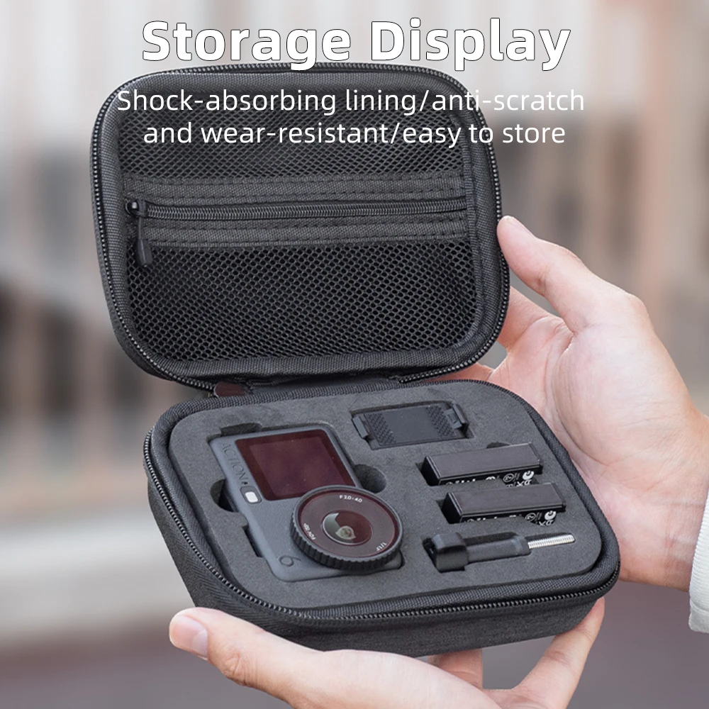 Portable Carrying Case for DJI Osmo Action 6, Hard PU Travel Storage Bag Shockproof Case for Action6 Protector Accessories