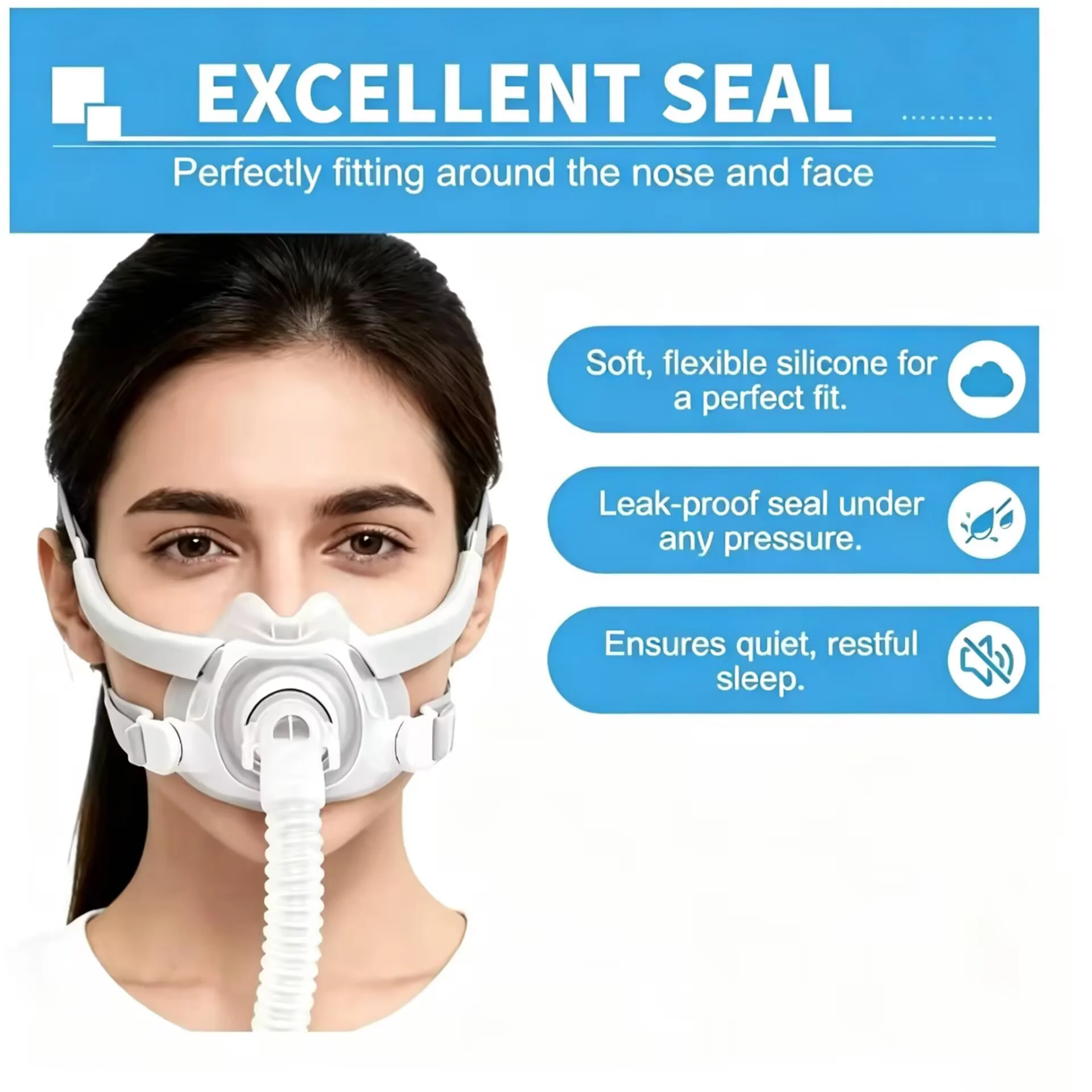 CPAP AirFit F40 Replacement Mask Set, Full Face Compatible, Suitable for Sleep Apnea, Can Effectively Alleviate Snoring Symptoms