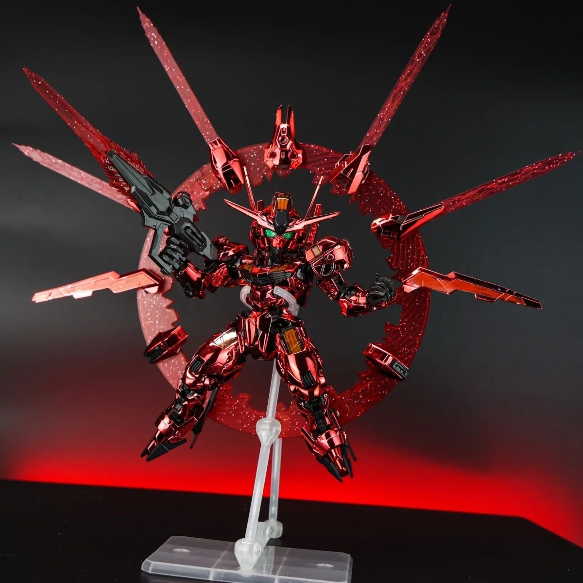 MGSD Aerial Action Figure XVX-016 Electroplating Red Color Anime Figure PVC Model Kit Assembly Robot Toy Movable Gift Decoration